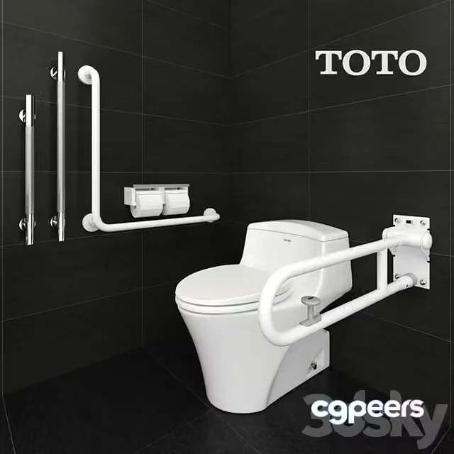 3ds Max Free – TOTO TOILETS CW923SGUR AND ACCESSIBLE EQUIPMENT