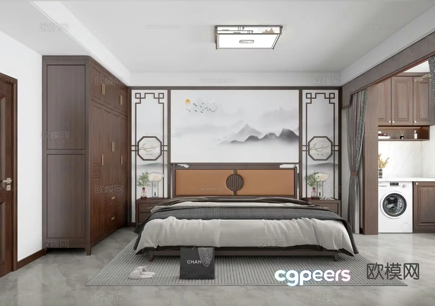 New Chinese style bedroom master bedroom 3d model