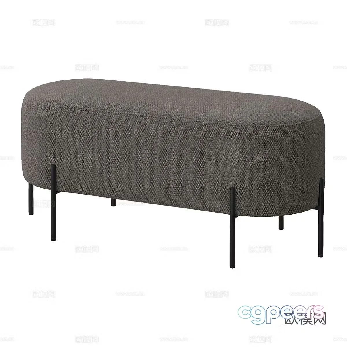 Modern footrest sofa stool 3d model