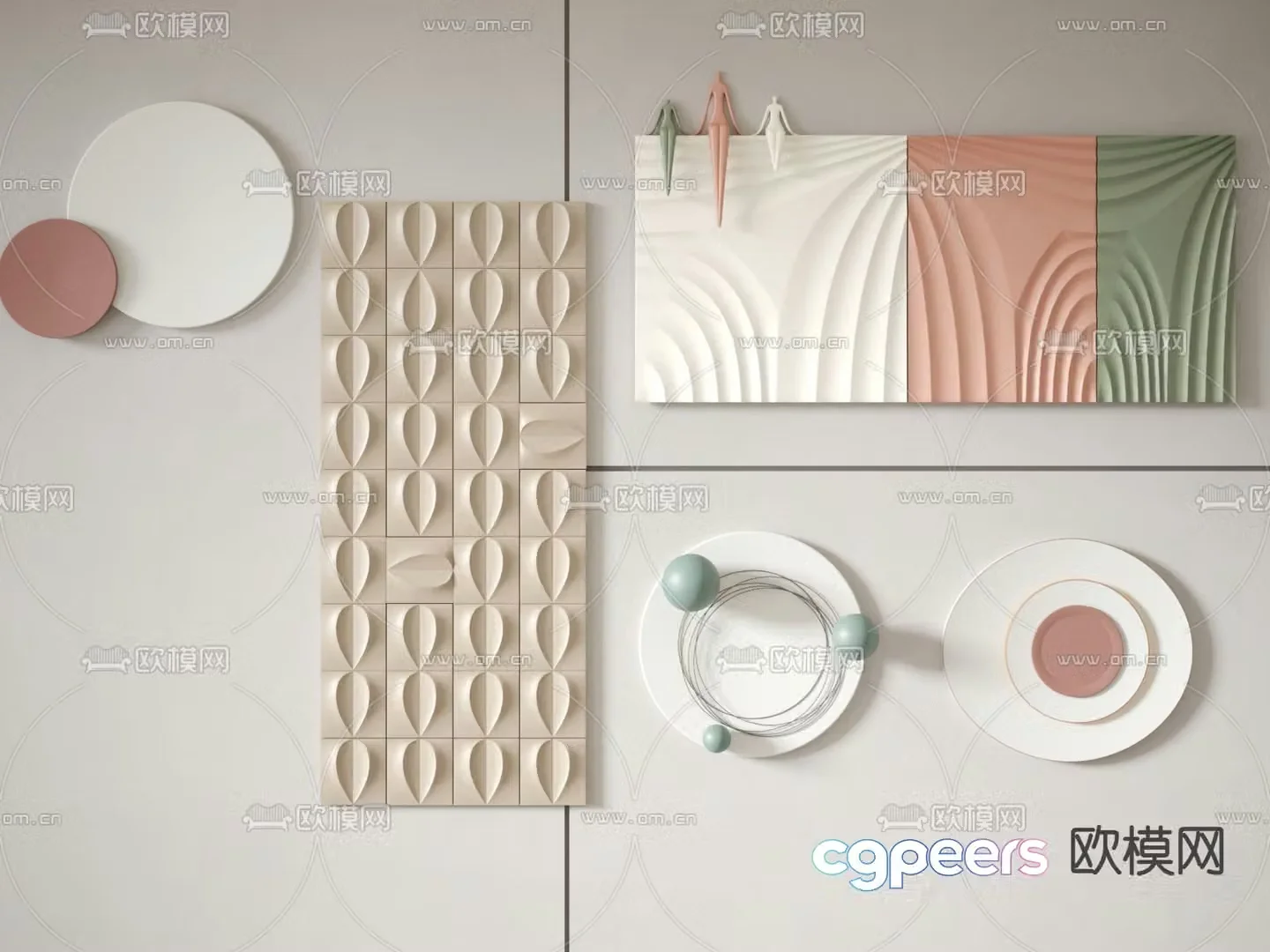Creamy style wall decoration hanging decoration 3d model