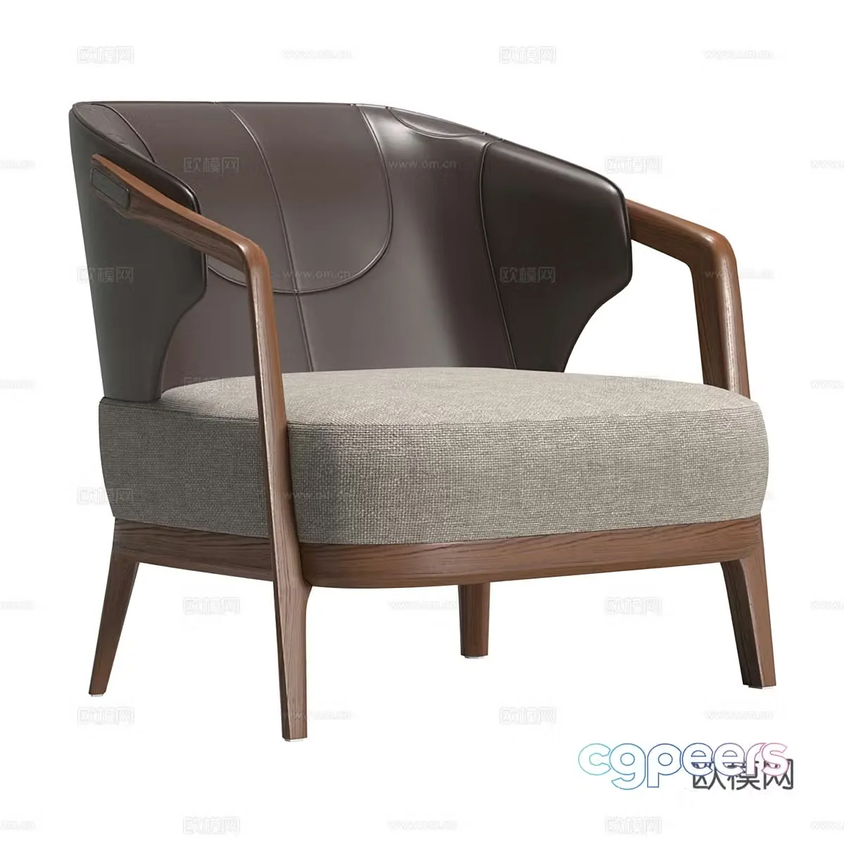 New Chinese leather armchair 3d model