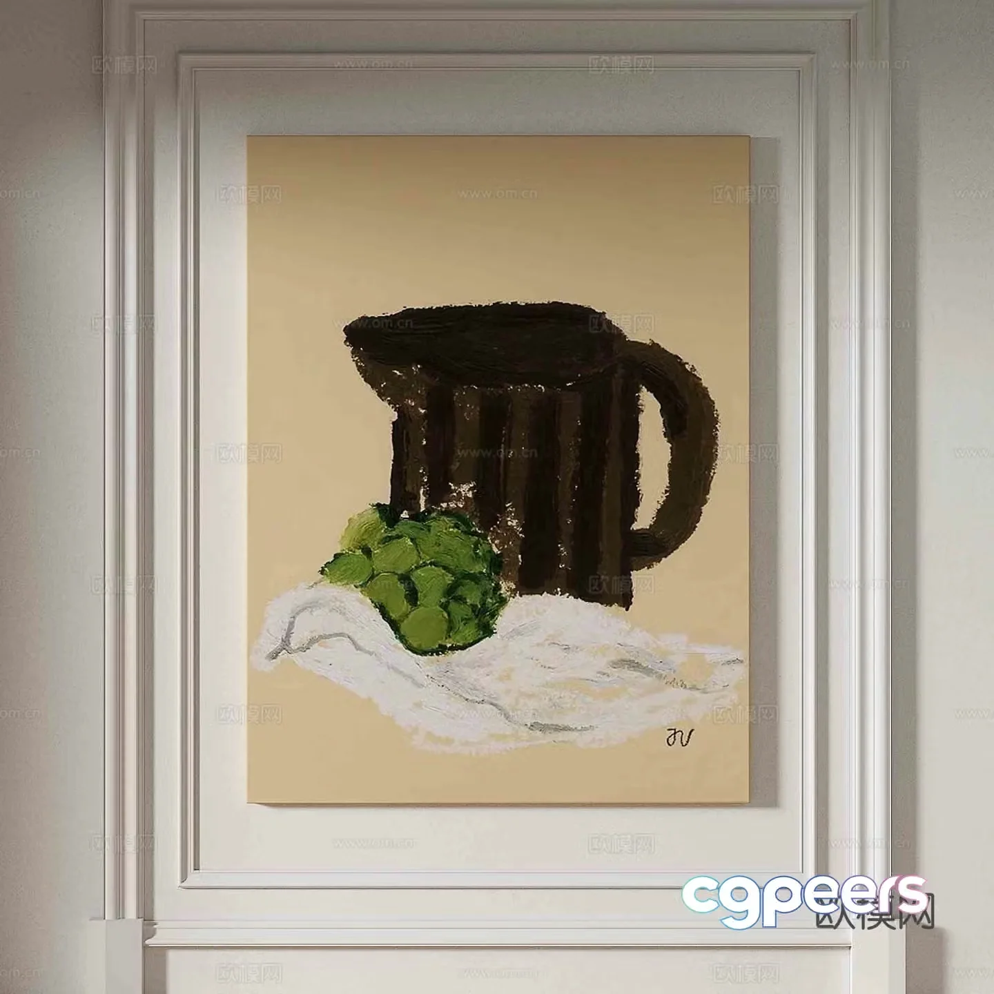 Modern minimalist painting oil painting 3d model