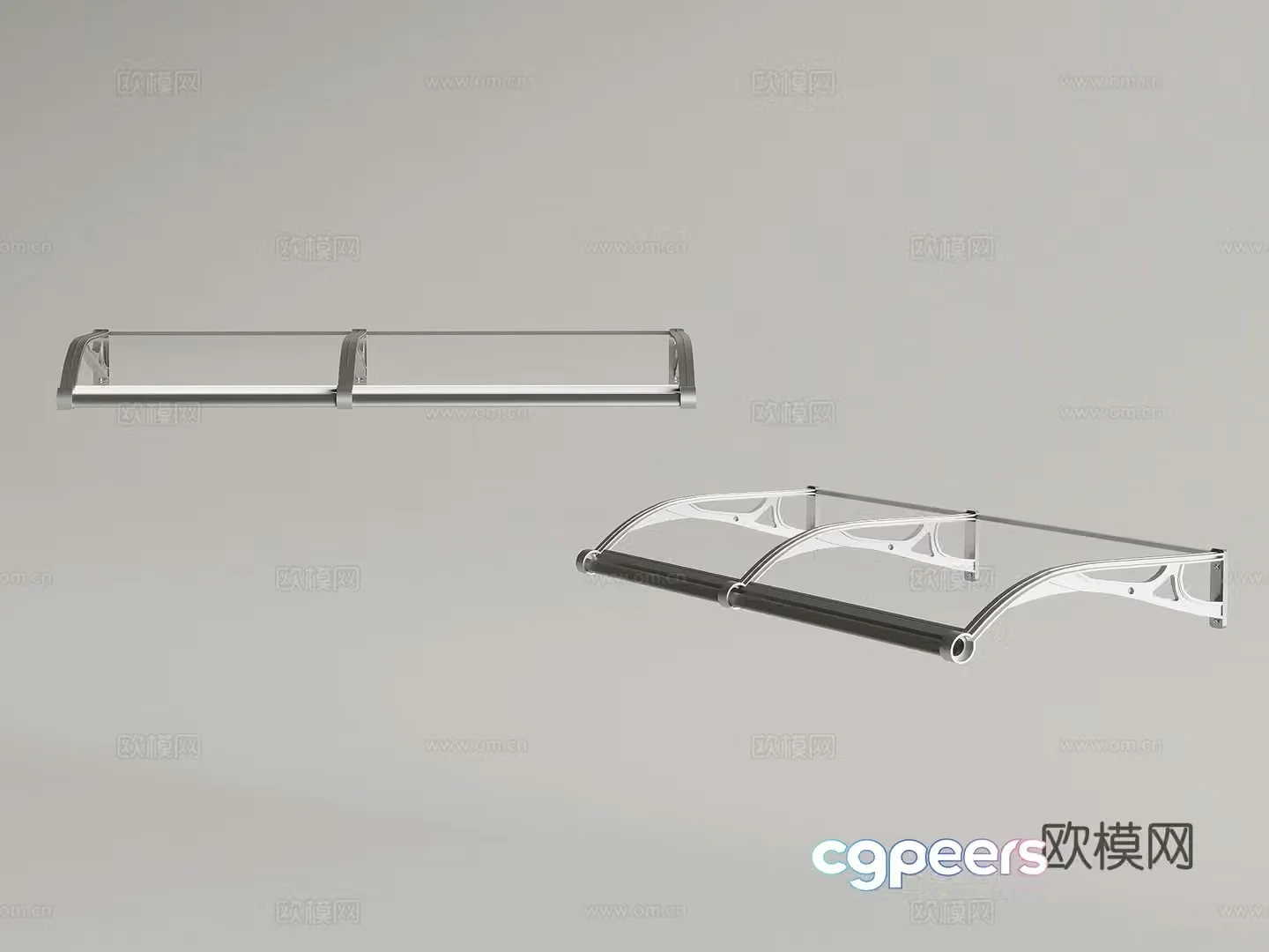Modern glass canopy sunshade rain 3D model