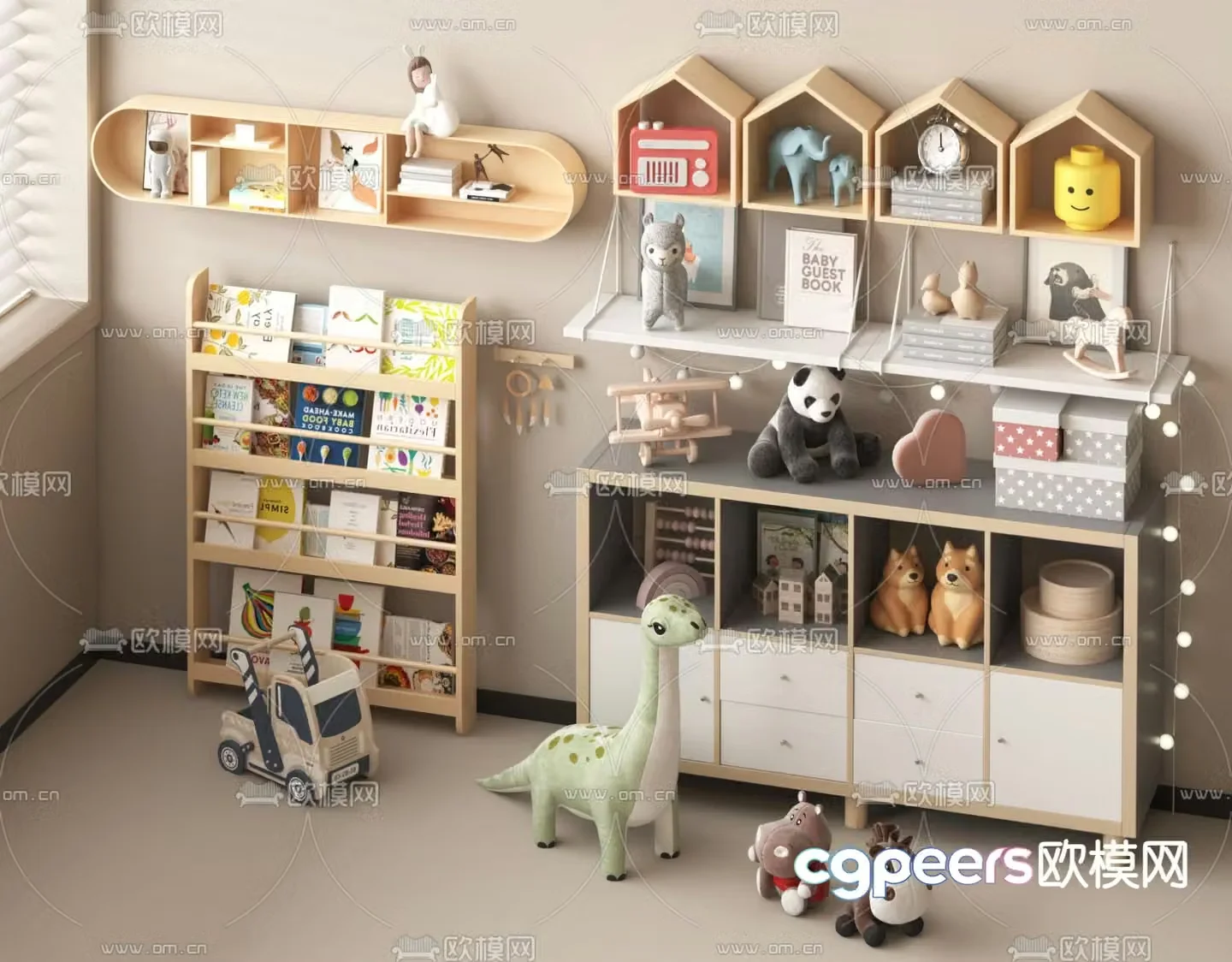 Children’s bookcase shelf 3d model
