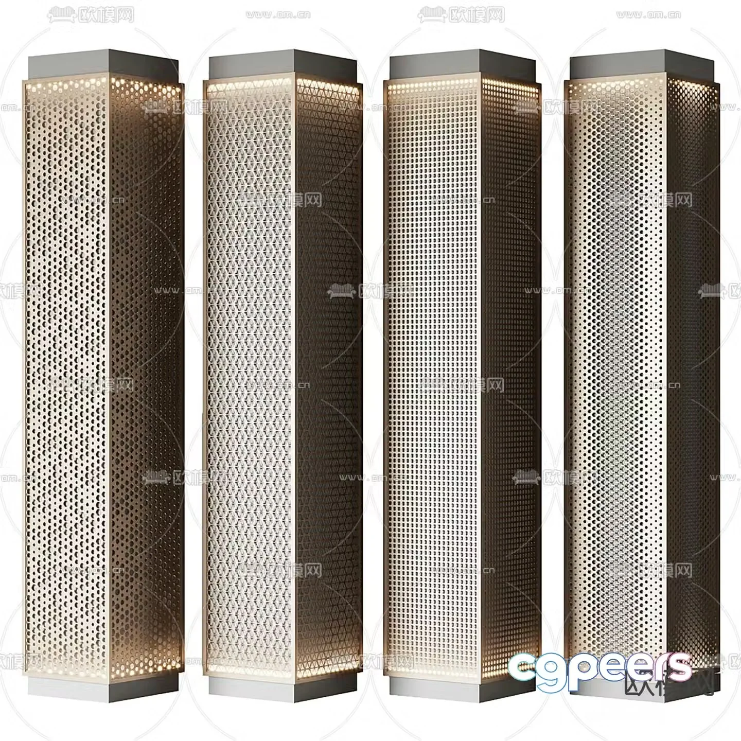 Modern hollow column square column 3D model
