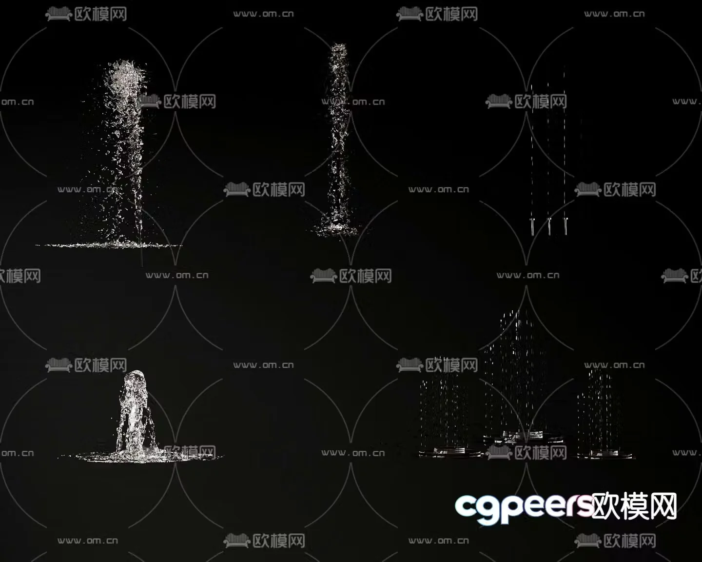 fountain flowing water falling water 3d model