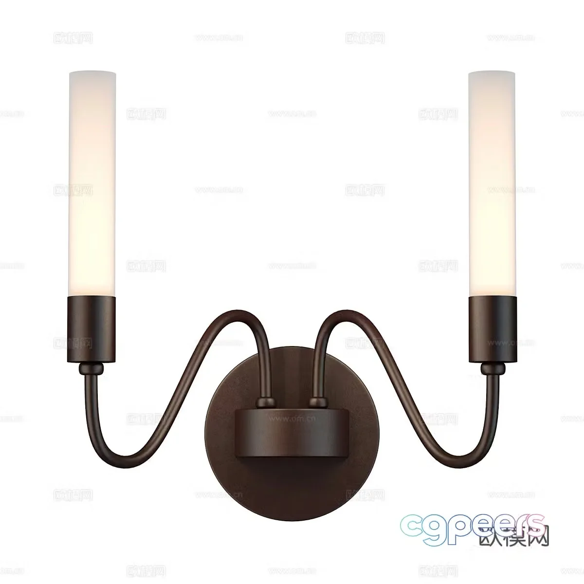 American simple double-headed wall lamp 3d model 3d model