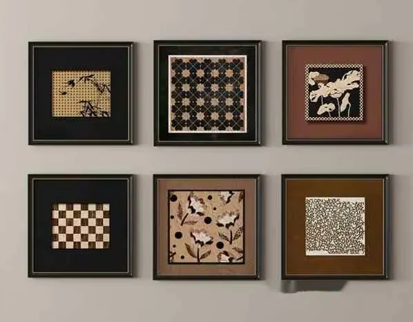 Six Framed Artworks 3D Model – 11095 – VRAY Render