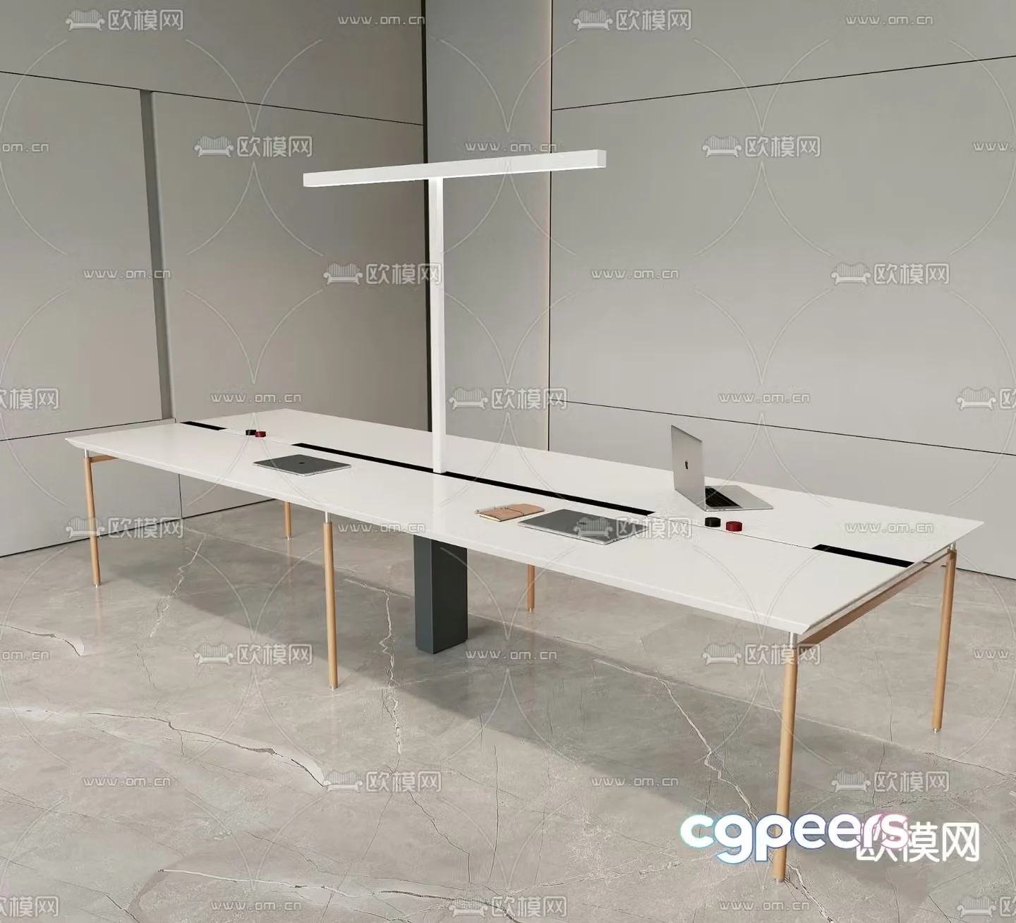 office desk conference table 3d model