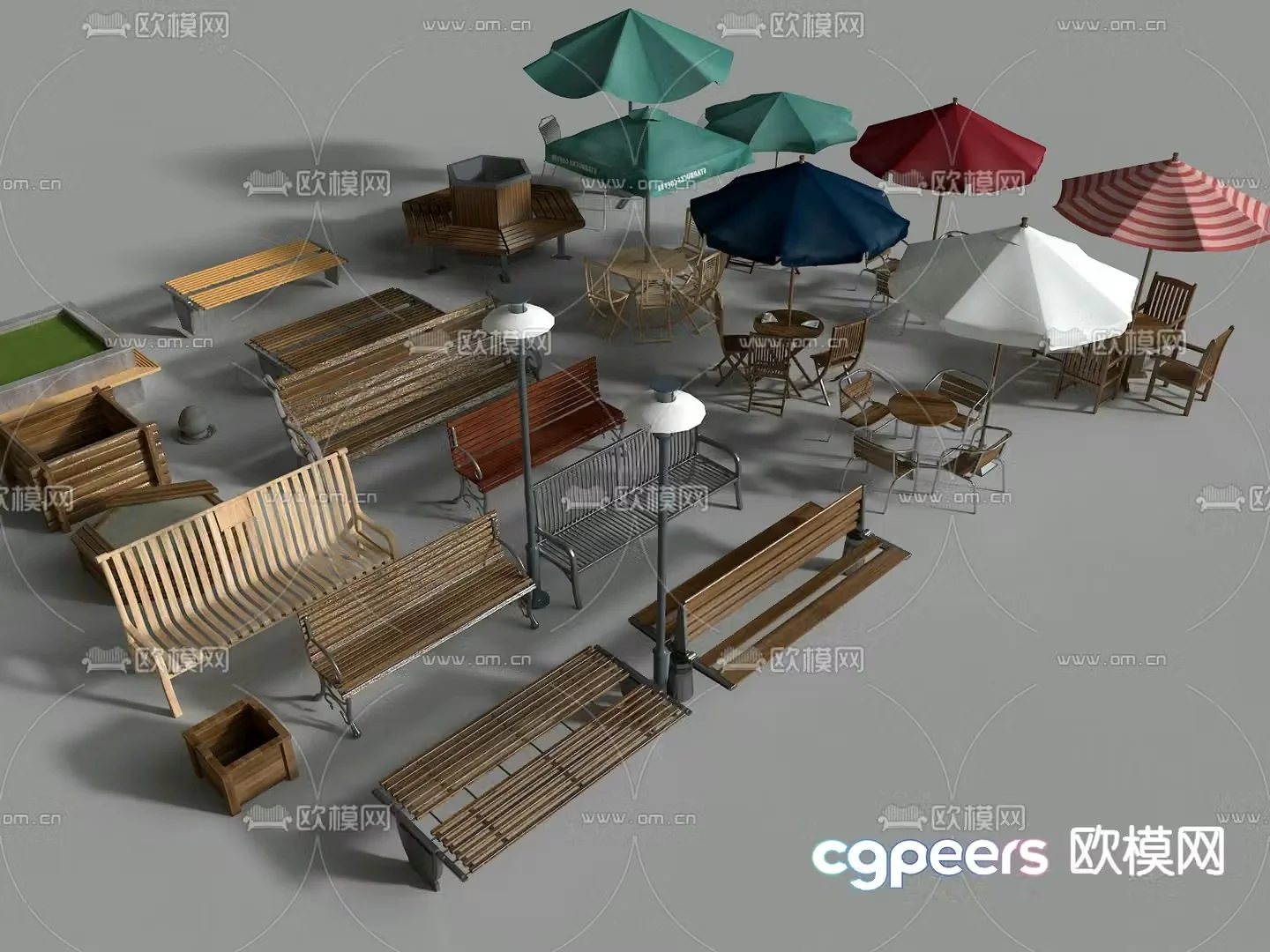 Outer swing outdoor chair park chair parasol sun umbrella leisure table and chair 3d model