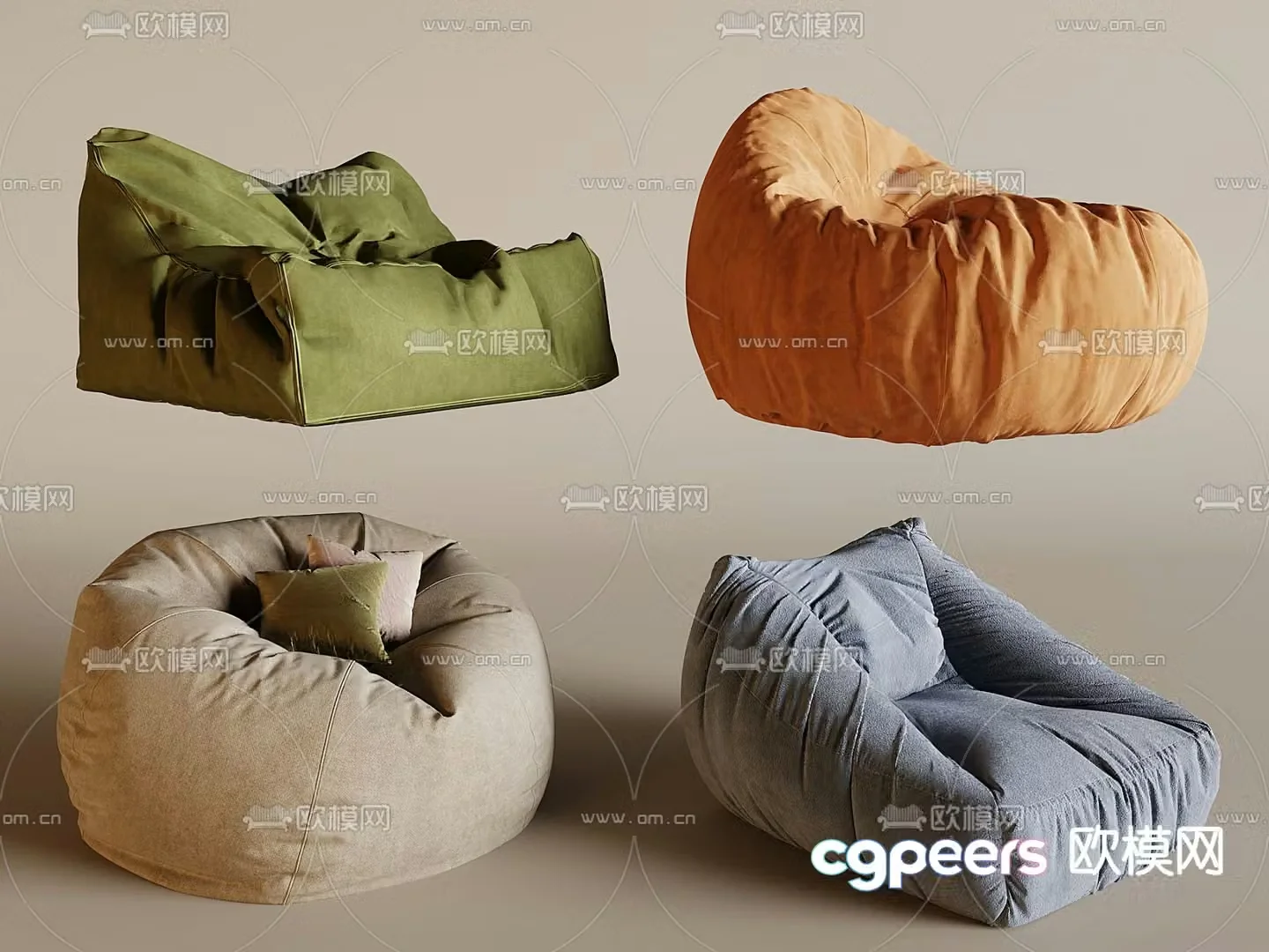 Beanbag single sofa 3d model