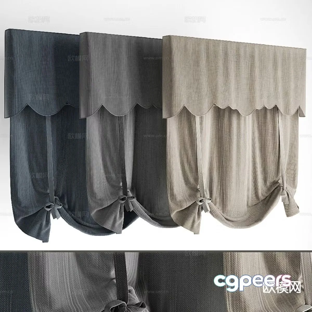 Simple curtain 3d model