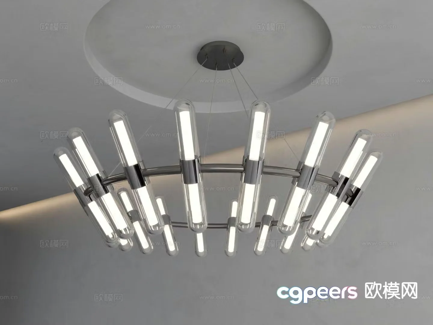 Modern glass chandelier 3d model