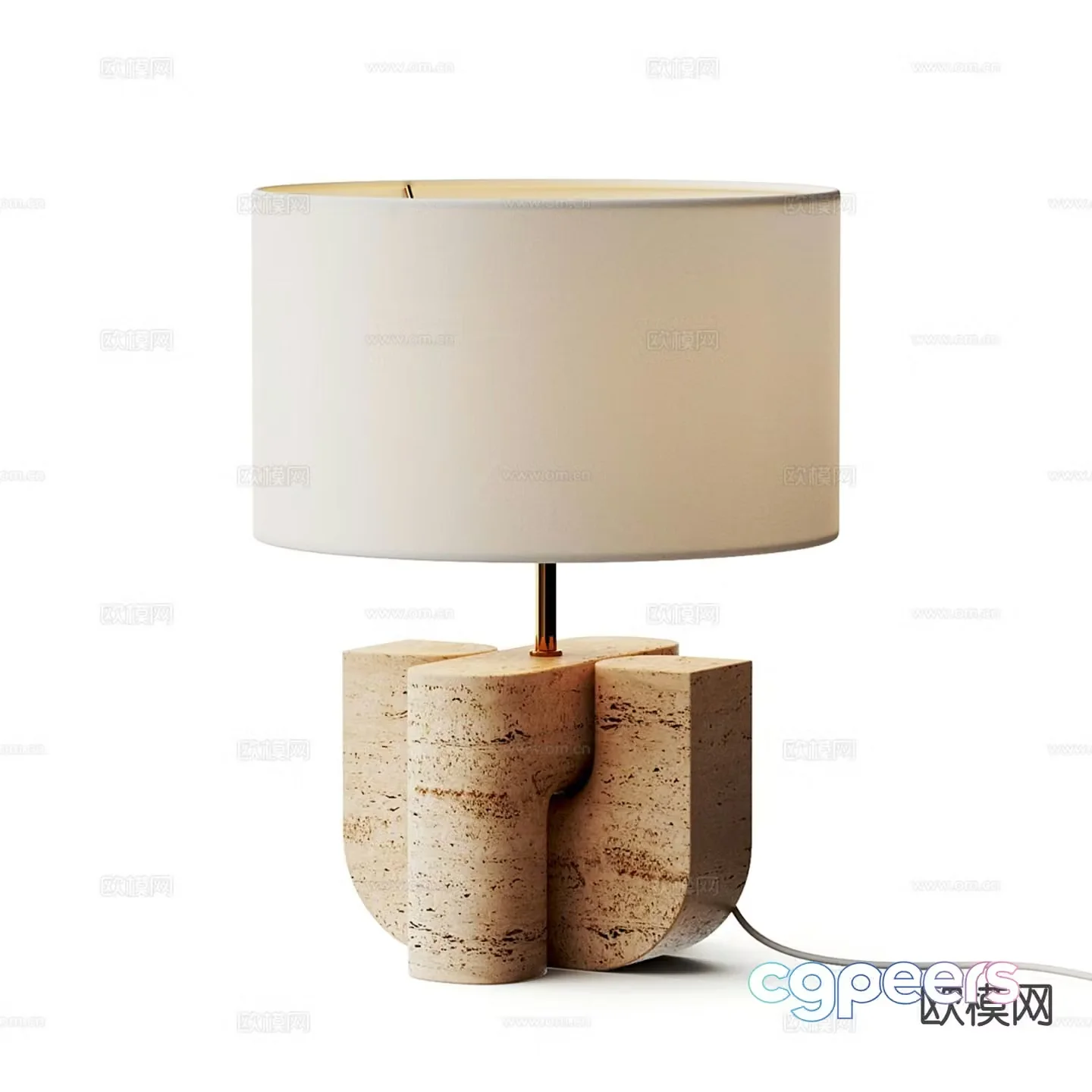 Wabi-sabi desk lamp stone desk lamp 3d model