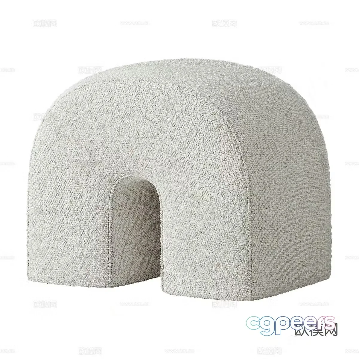 Modern fabric stool shoe changing stool 3D model