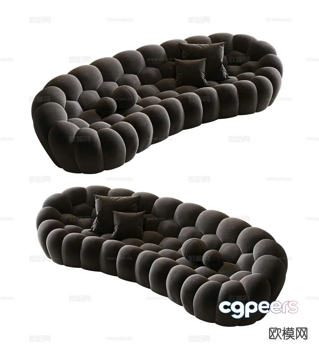 Modern special-shaped sofa multi-person sofa 3D model