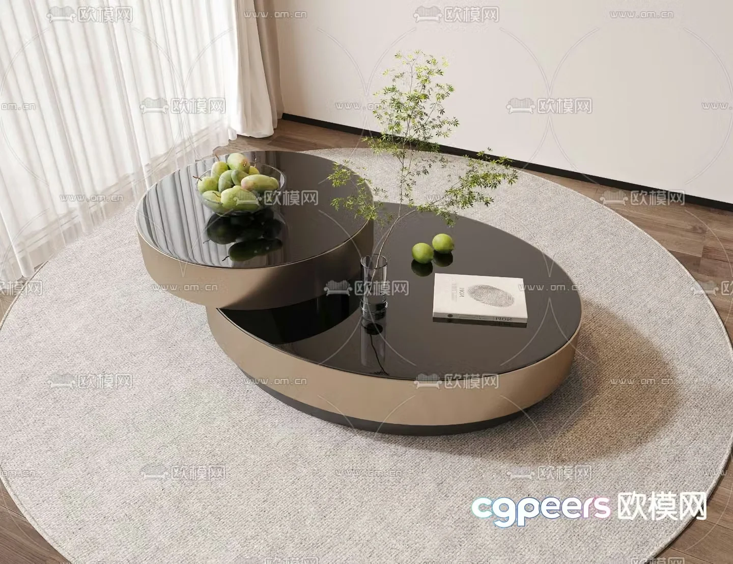 Modern coffee table mother-in-law coffee table 3d model