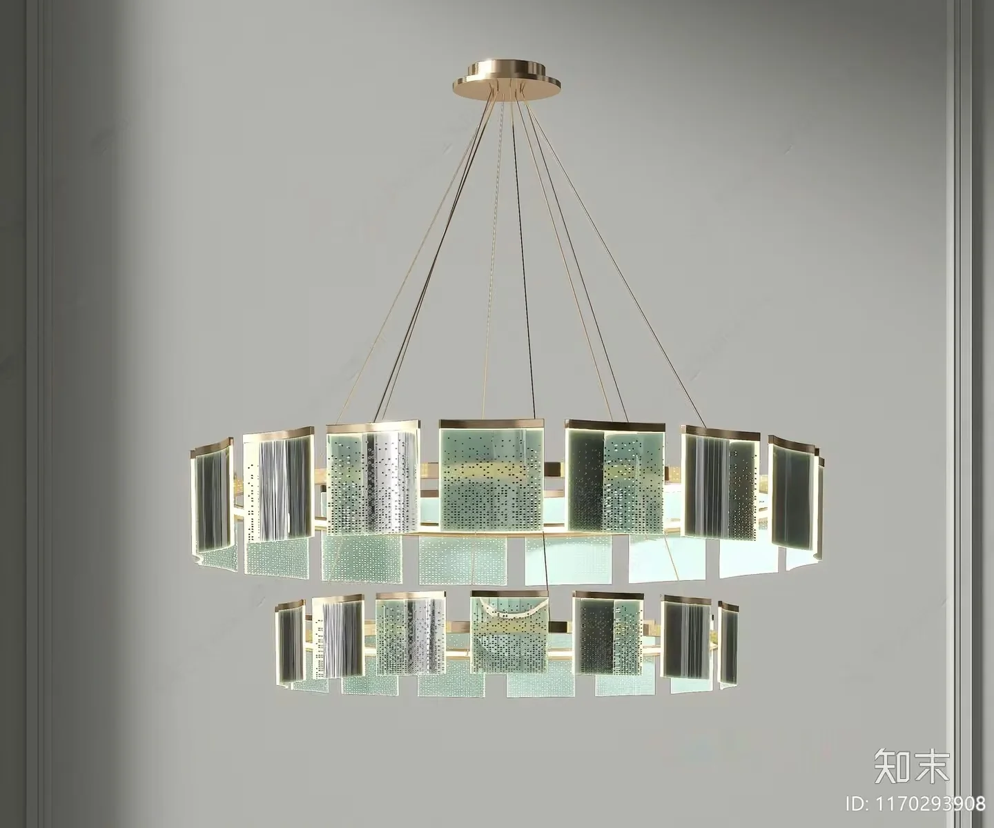 Gold Light Fixture 3D Model – 22776 – VRAY Render