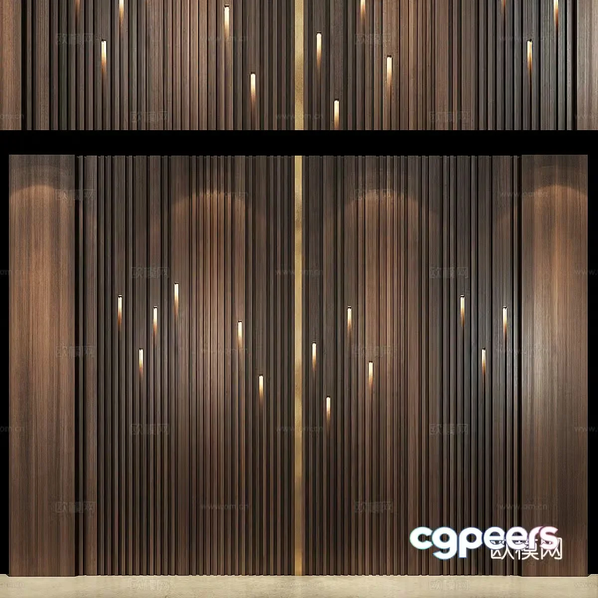 Wooden wall panel 3d model