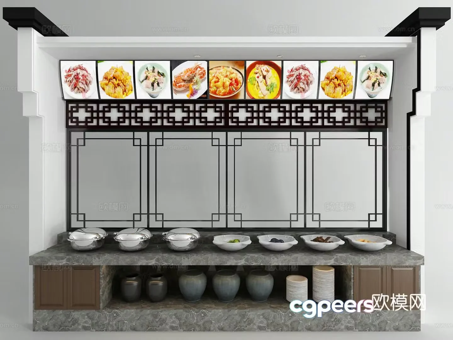 New Chinese buffet table 3D model