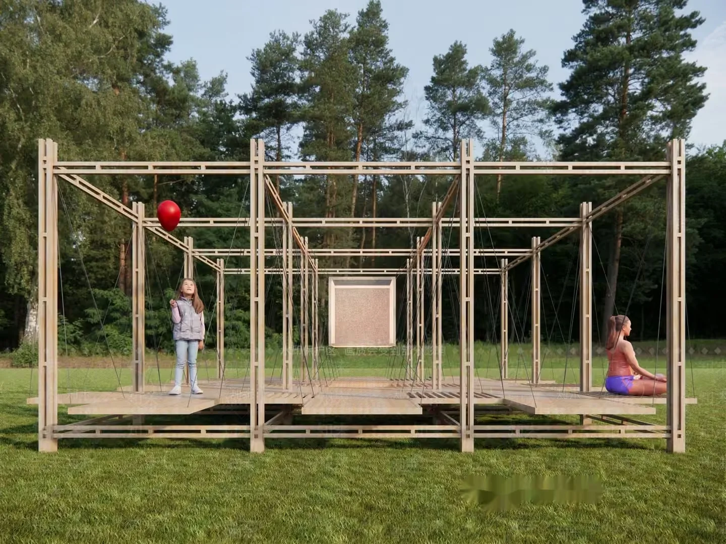 A Wooden Playground Structure 3D Model – 18022 – VRAY Render