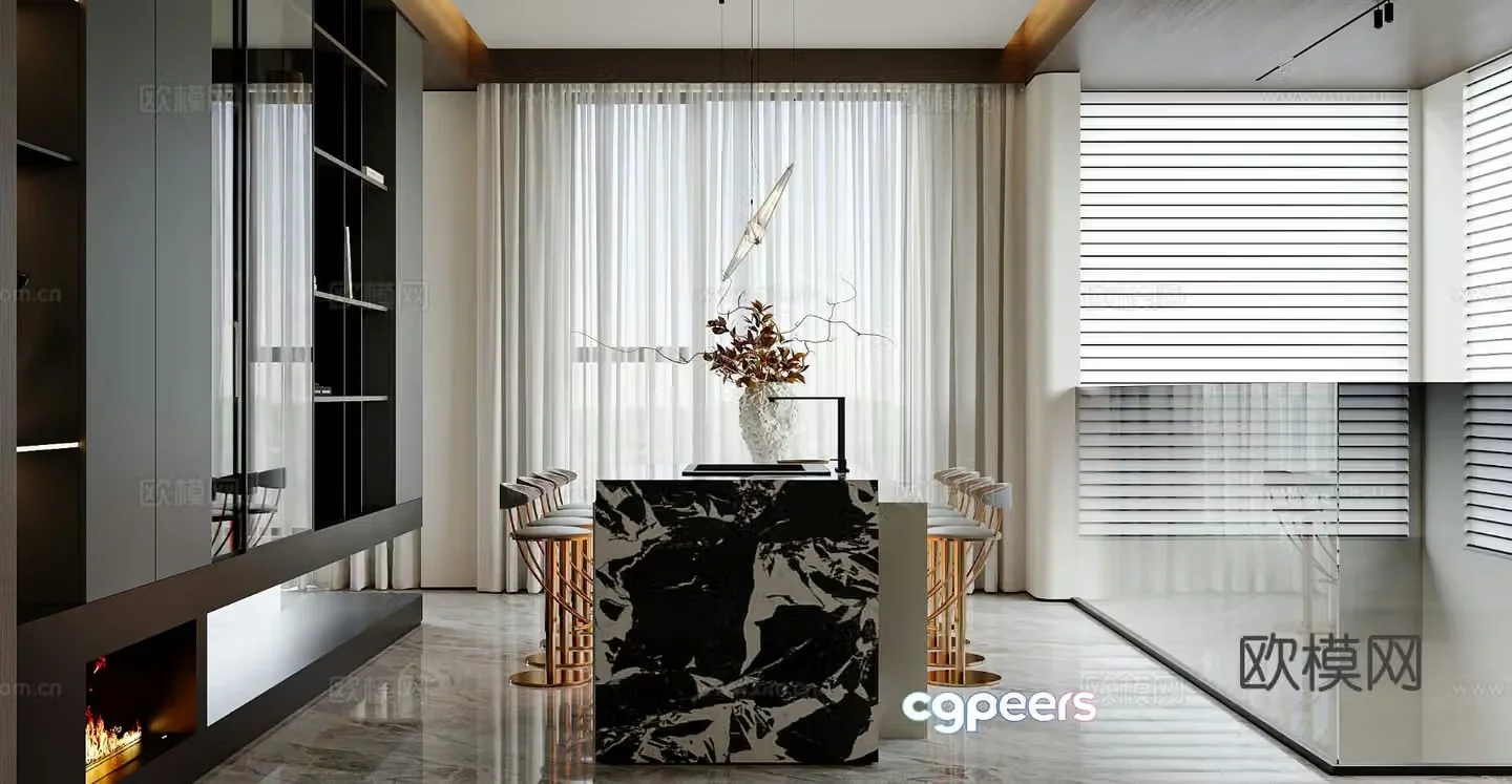 Italian restaurant Zhongdao restaurant 3d model