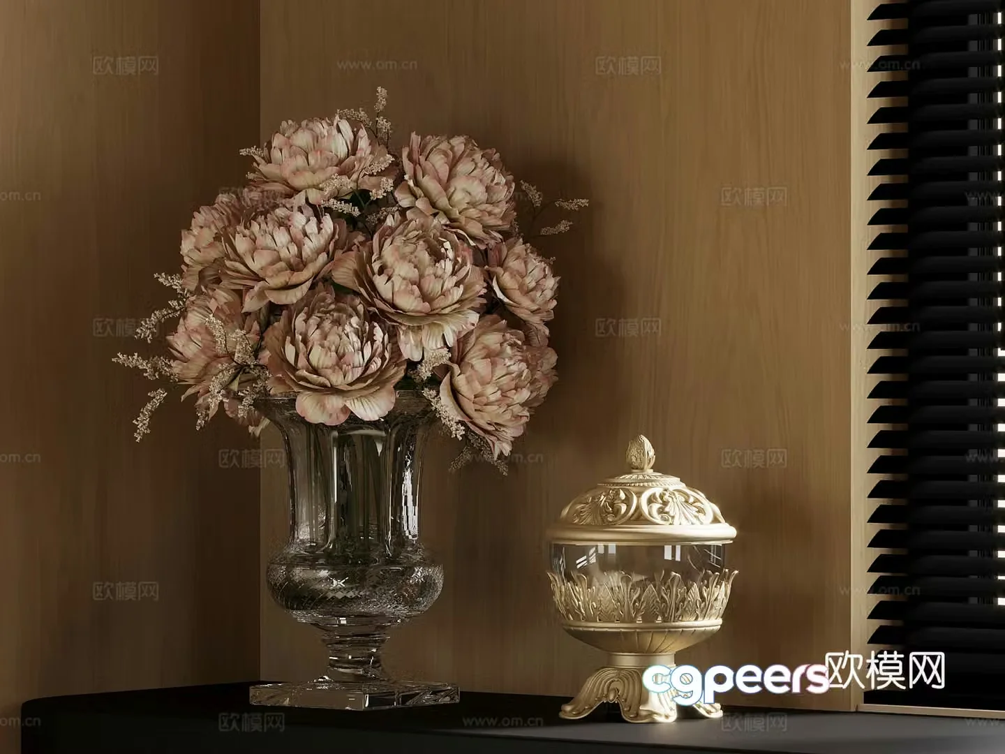 07 Modern Vase Flowers 3D Model
