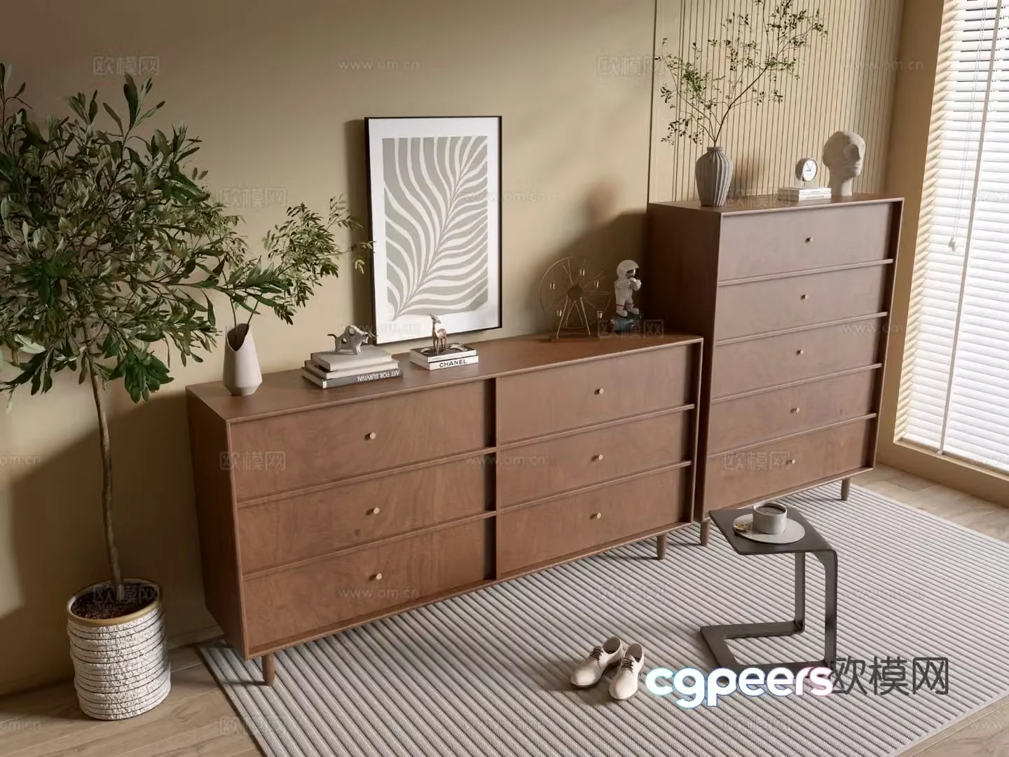 Medieval style chest of drawers 3D model