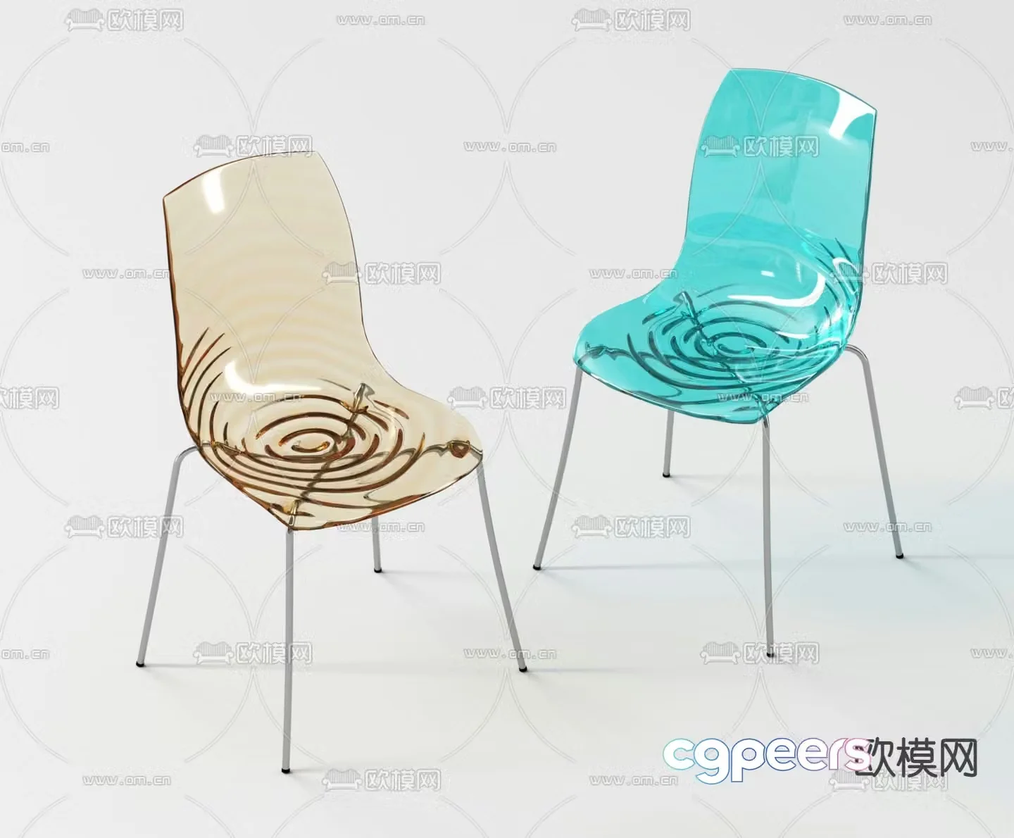 Calligaris acrylic single chair dining chair 3d model