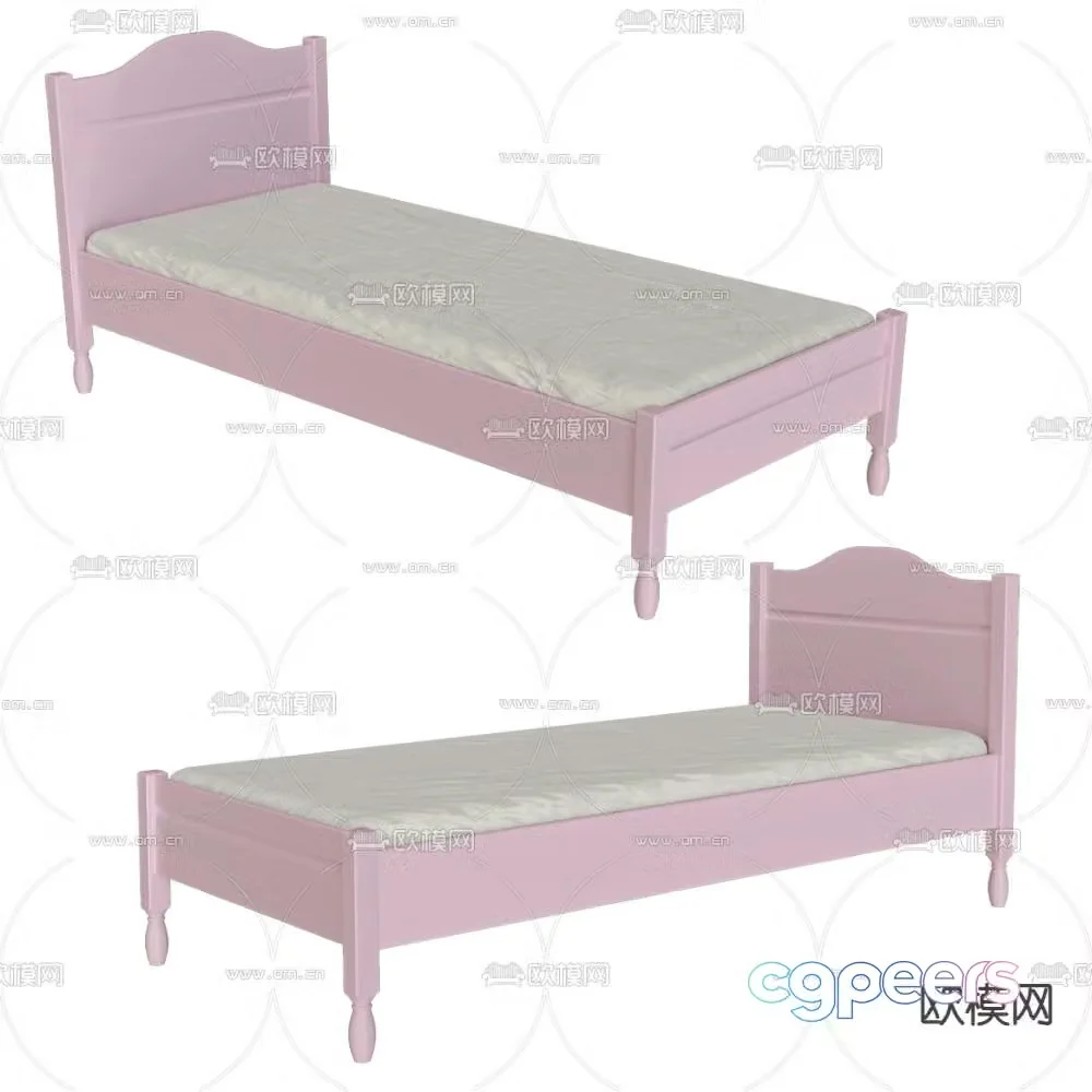 Bami modern single bed 3d model