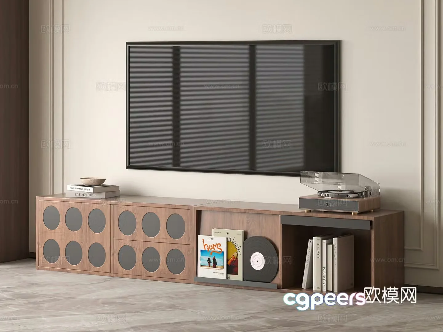 Medieval style TV cabinet 3D model