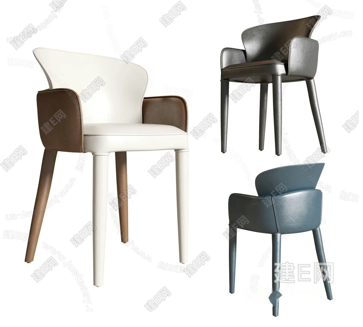 Modern Leather Chairs 3D Model – 18097 – VRAY Render