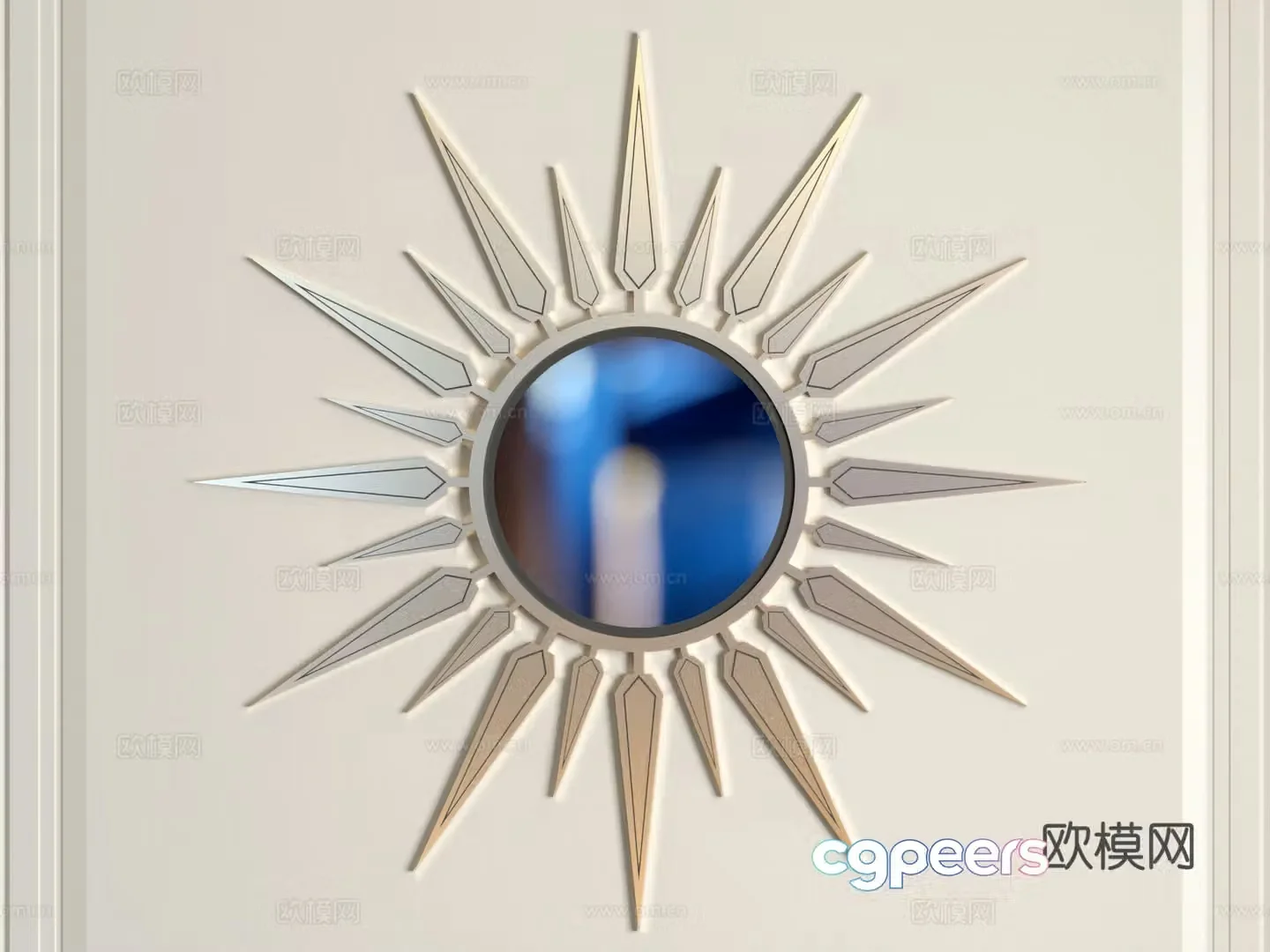 European style decorative mirror 3d model