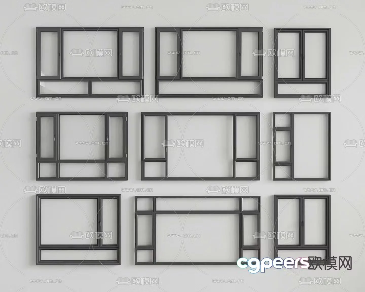 Aluminum alloy windows floor-to-ceiling windows balcony windows casement windows 3D model