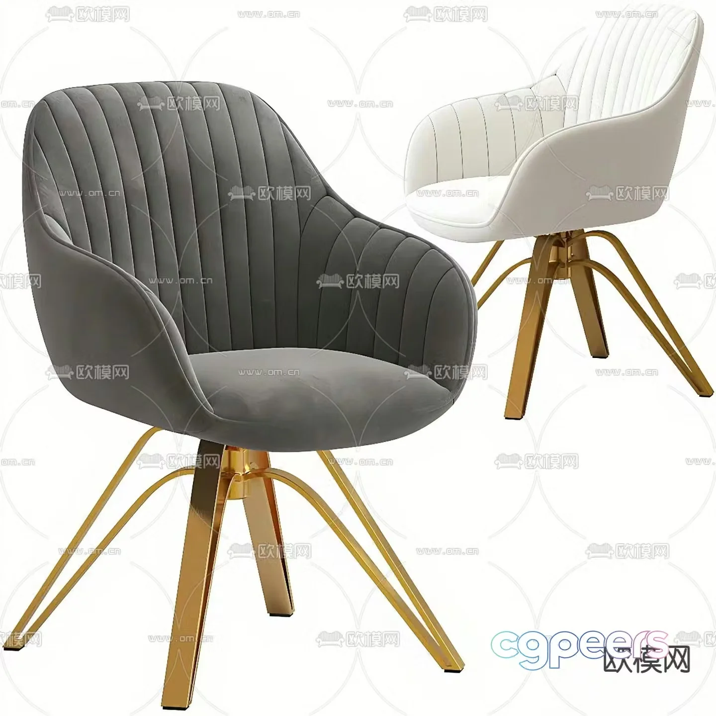 Light luxury leisure chair armchair 3d model
