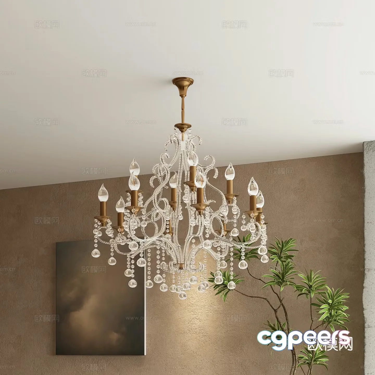 French crystal lamp 3d model