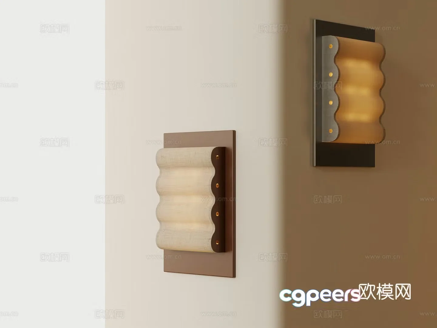 French wave wall lamp 3d model
