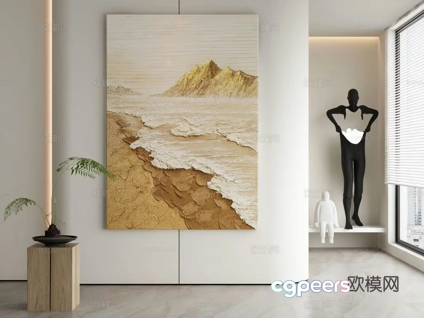 Modern landscape painting decorative painting 3d model
