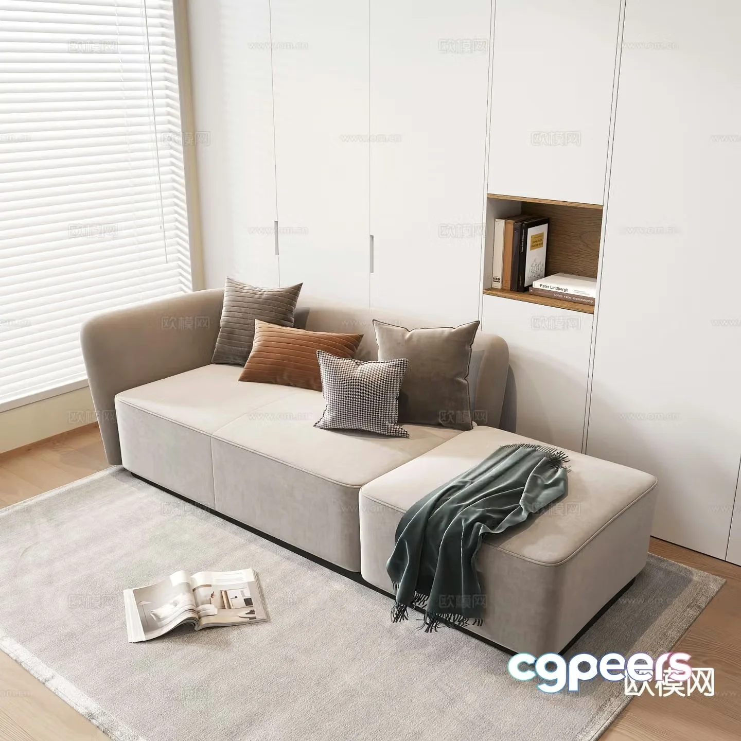 Modern chaise longue chaise longue 3D model