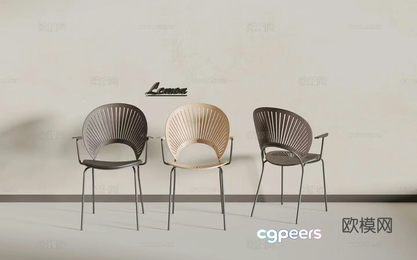 Wooden chair 3d model