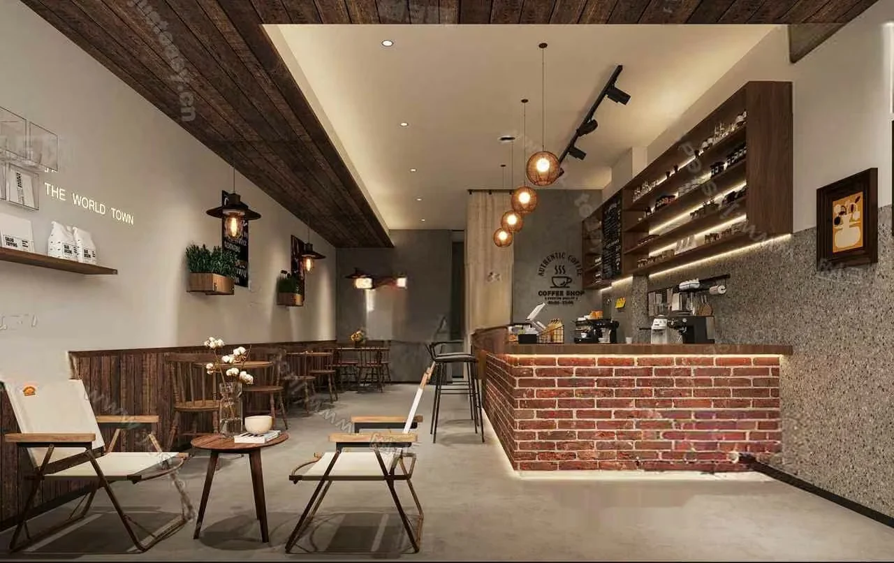Modern Coffee Shop 3D Model – 2479 – CORONA Render