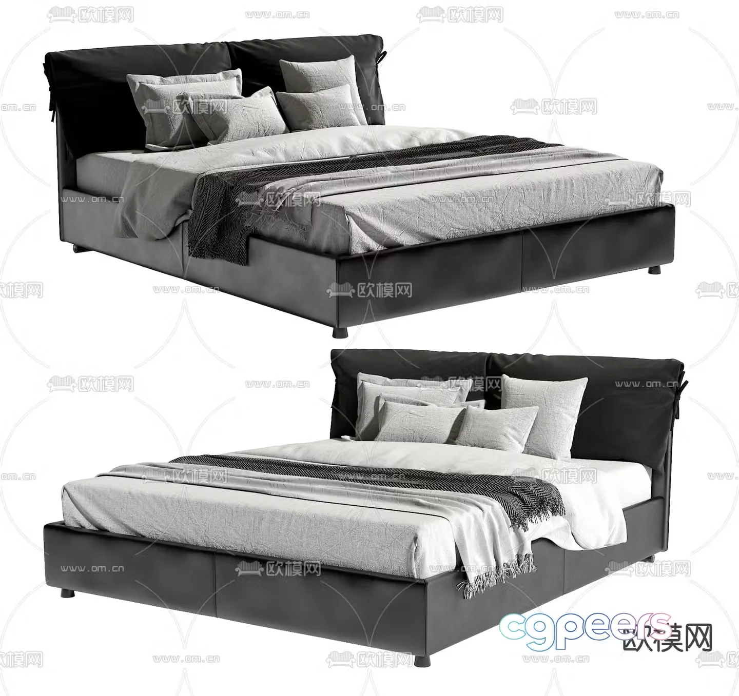 Ditre Italia double bed 3d model