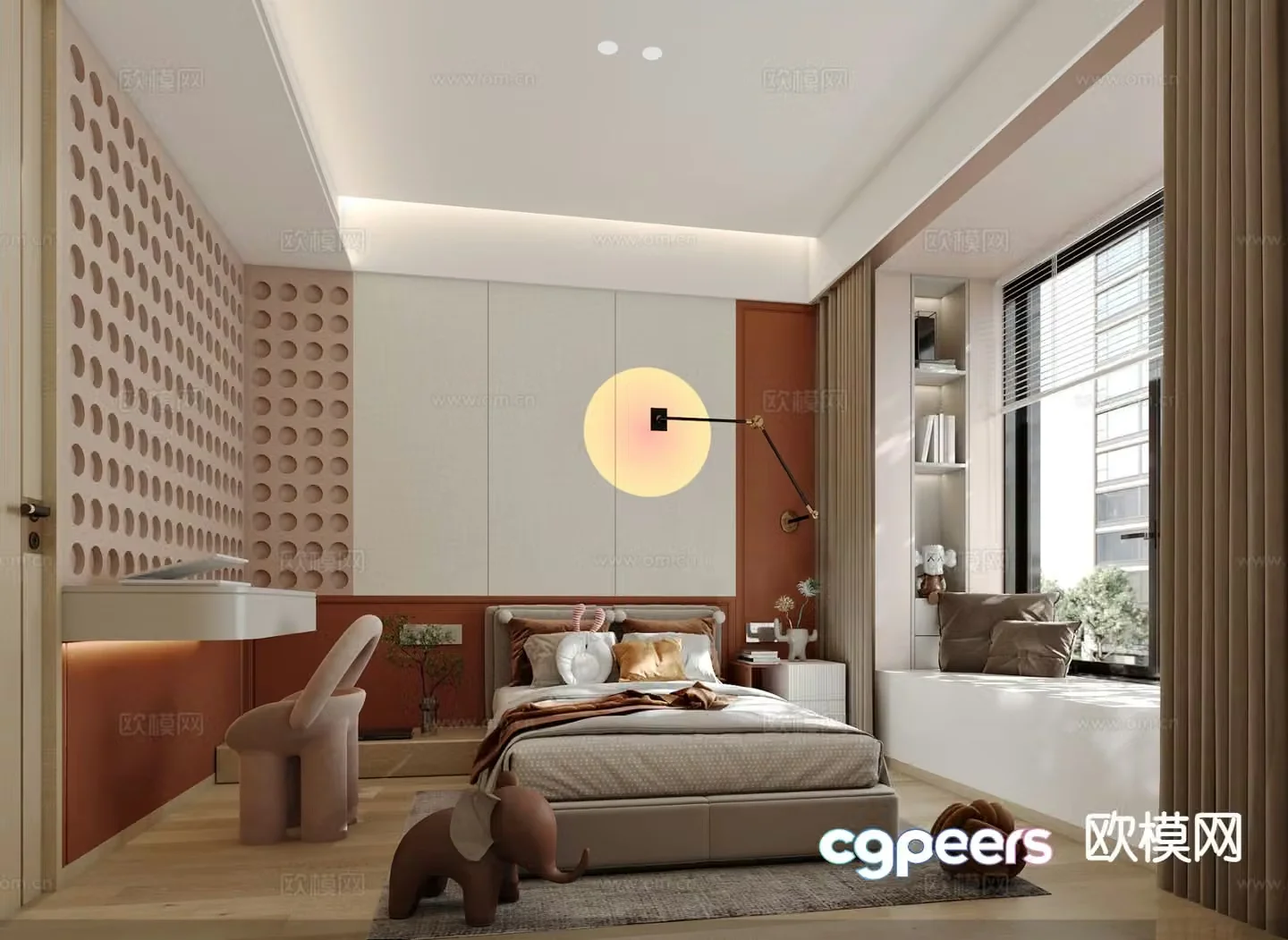 Modern bedroom second bedroom child’s room 3d model