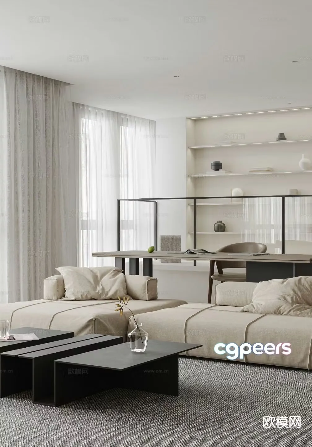 Modern sectional sofa 3d model