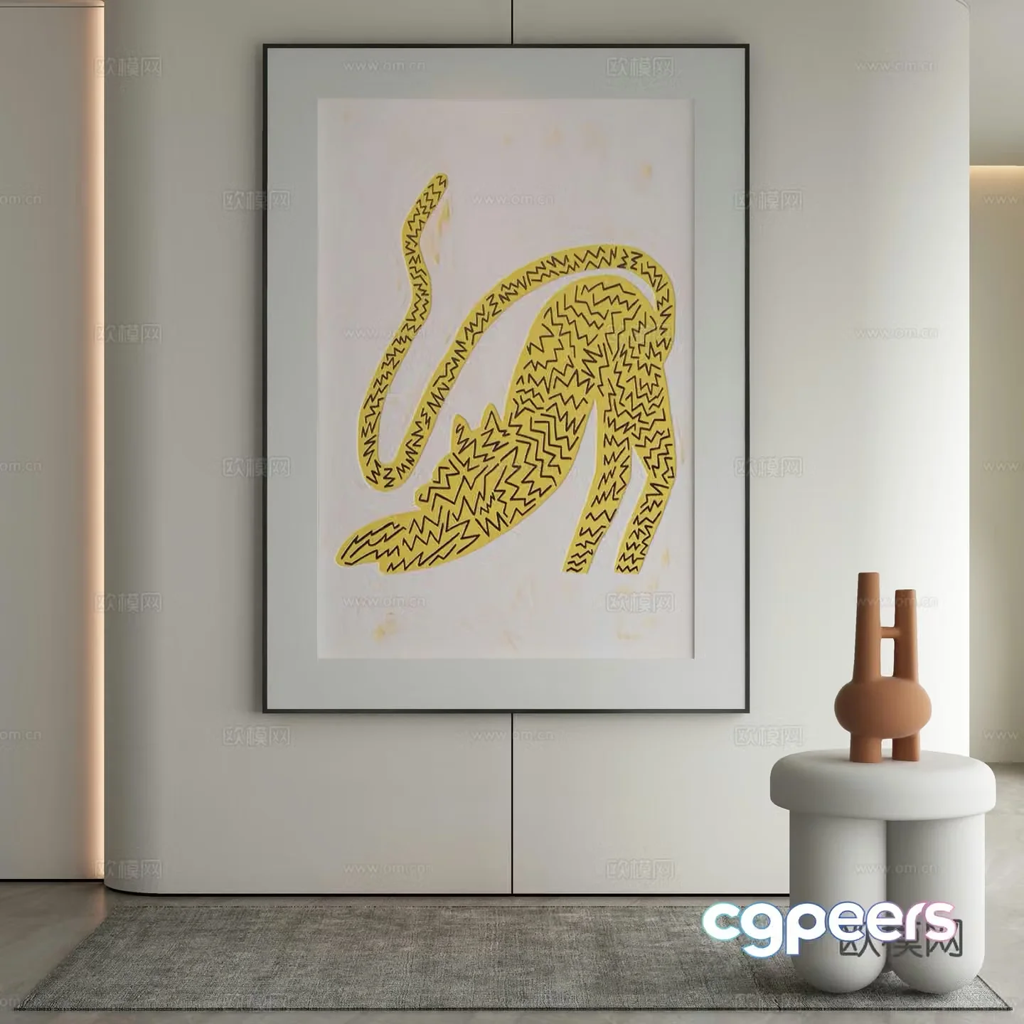 Modern Wasabi Hanging Painting Oil Painting 3D Model