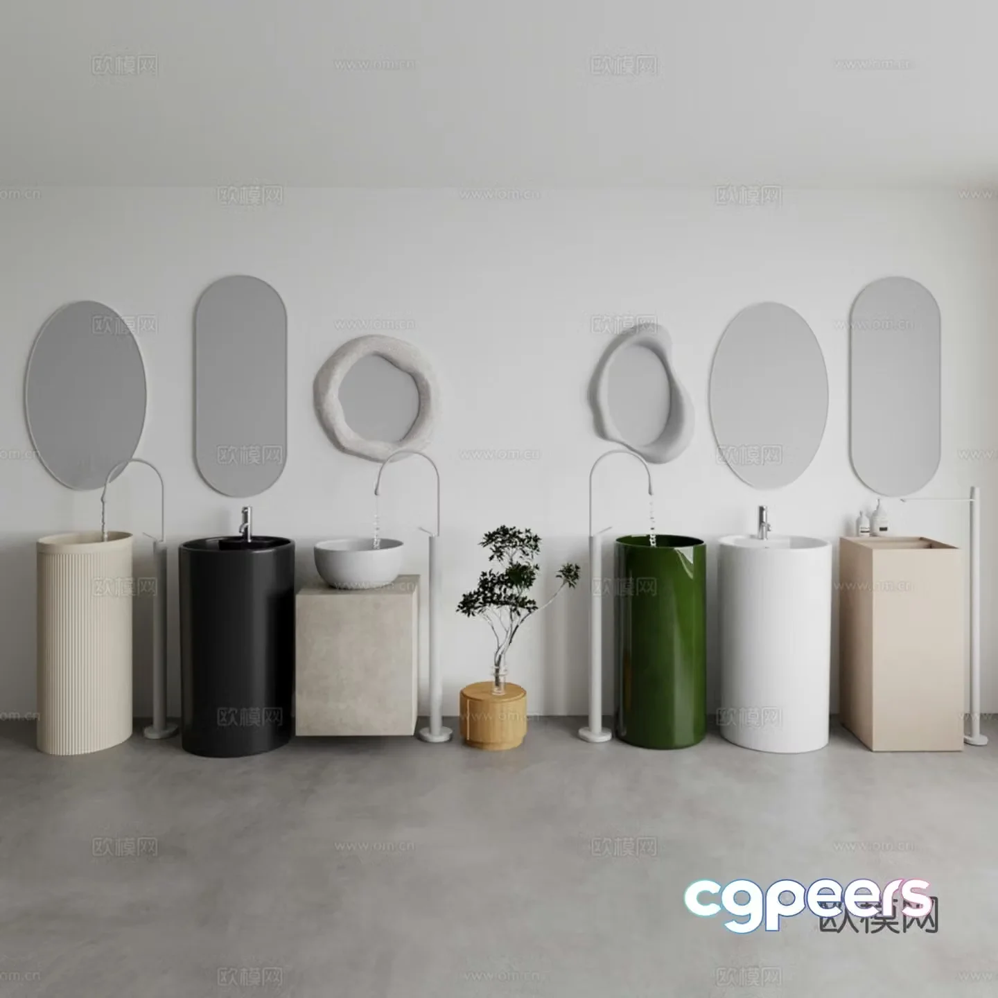 Floor-standing wash basin 3D model