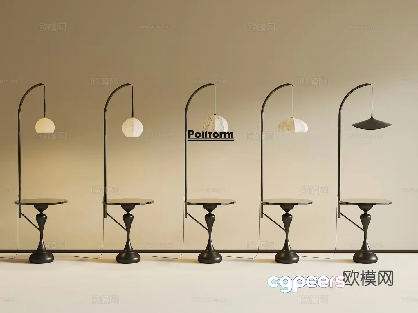 French retro floor lamp Medium retro floor lamp Medium ancient walien floor lamp Tea table floor lamp 3D model