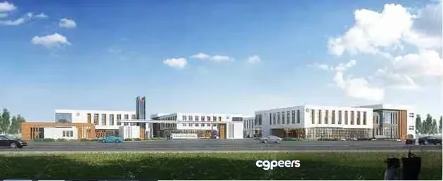 A Modern School Building 3D Model – 3976 – VRAY Render