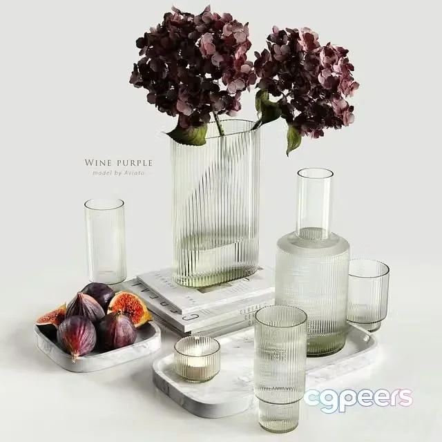 3ds Max Free – Wine purple (Composition with hydrangea and figs)