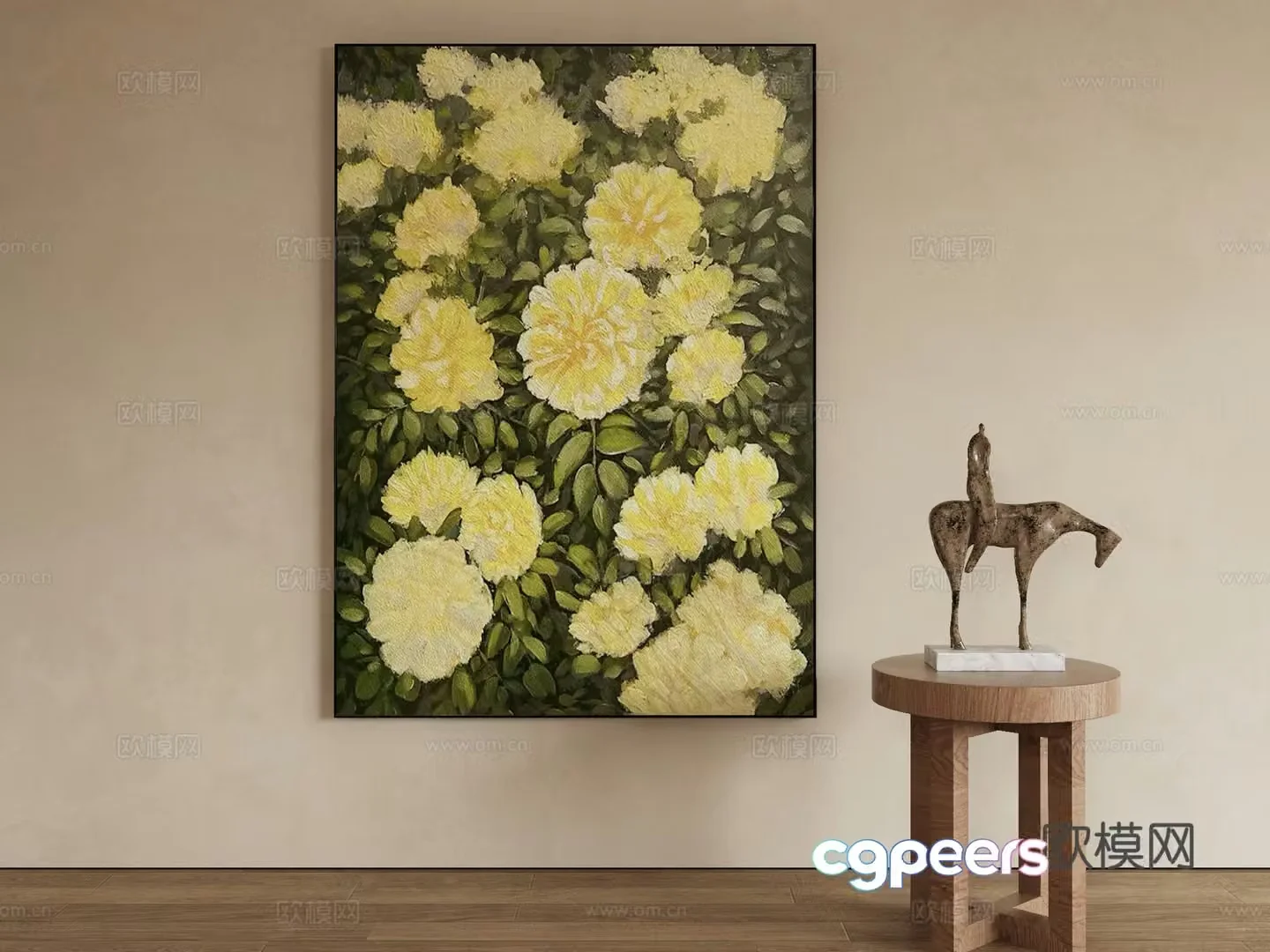 Modern oil painting decorative painting 3d model